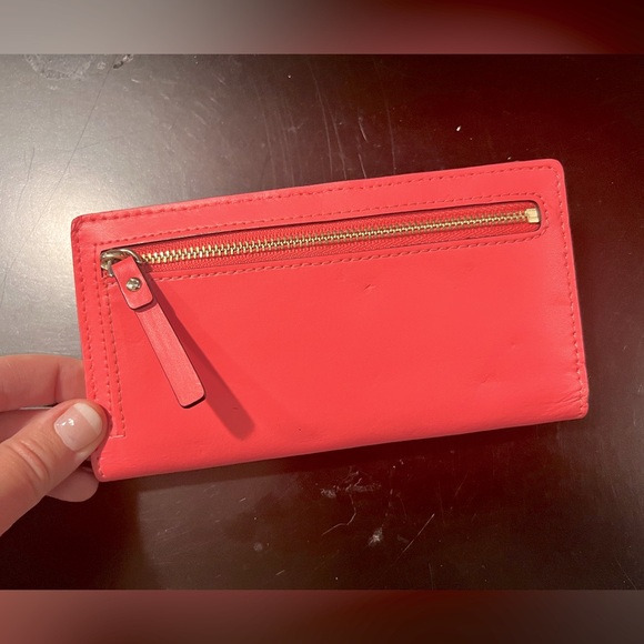 Kate Spade. Pink snap wallet. Some wear on inside. - Picture 3 of 3